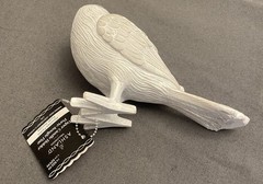 ASHLAND HALLOWEEN TAPER CANDLE HOLDER BIRD HAUNTED FOREST RESIN 7.5X4.5″ WHITE
