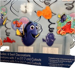 Disney Pixar Finding Dory Swirl Hanging Decorations 12 Pcs New, Party Supply