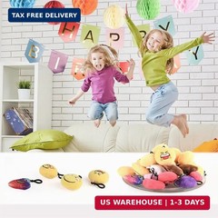 24 Emoji Keychains Party Favors – Birthday Gift for Kids – World Emoji Day Fun