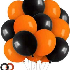 Halloween Balloons 12″ Black Balloons latex helium Pumpkin BOO THEME BALOONS