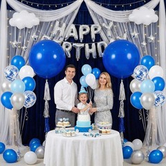 4PCS Large 36 Inch Royal Blue Balloons, Royal Blue Latex Big Balloons for Bir…