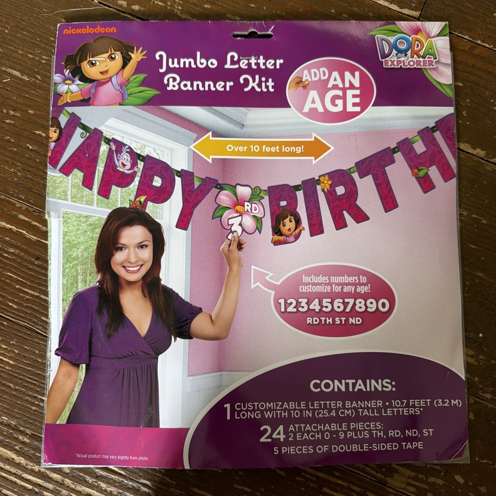 2012 Dora The Explorer Nickelodeon Jumbo Letter Banner Kit New