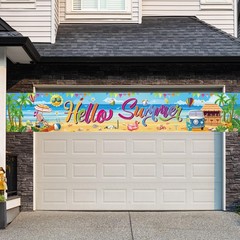 Durable Polyester Hello Summer Banner – 118 x 20 Inch for Outdoor Fun