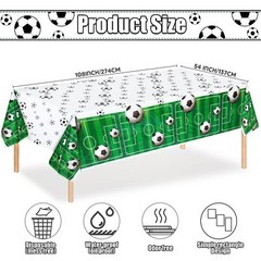 Soccer Happy Birthday Backdrop and Table Cover Set for Kids Soccer Themed Party