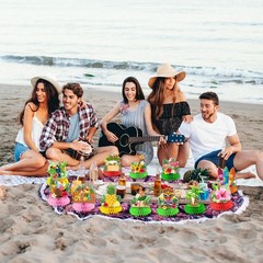 12 Pcs Luau Party Decorations Honeycomb Centerpieces, Hawaiian Party Decorations