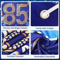 RUMIA 85th Birthday Party Decorations for Men Navy Blue Gold Happy Banner wit…