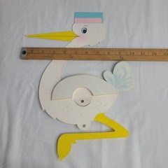 Vintage Baby Shower Honeycomb Hallmark Stork Tissue Paper & Cardstock Decoration