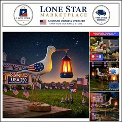 Unique Coastal Seagull Solar Light – Ideal for Gardens and Patriotic Displays