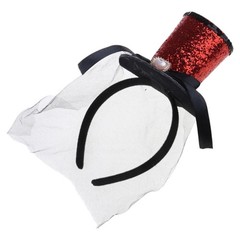 Halloween Skeleton Headband With Mesh Veil Hairpieces Head Costume Accessory
