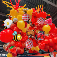 8Pcs Picnic Balloons Gingham Balloons Picnic Party Decoration BBQ Themed Party D