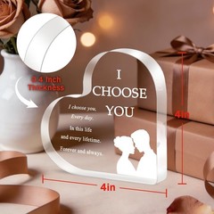 I Choose You Romantic Acrylic Gift: Heart Plaque for Every Special Occasion