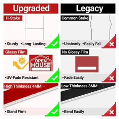 Extra Large Real Estate Open House Signs 2x 24″ Foldable & 4x 17″ Arrow