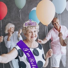 Elegant Purple & Silver Retirement Tiara & Sash Set – Perfect for Celebrations