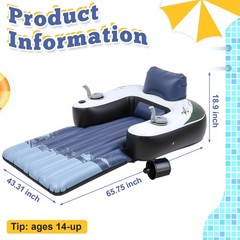 ShinyRelief Motorized Pool Float for Adults, Inflatable Pool Lounger..