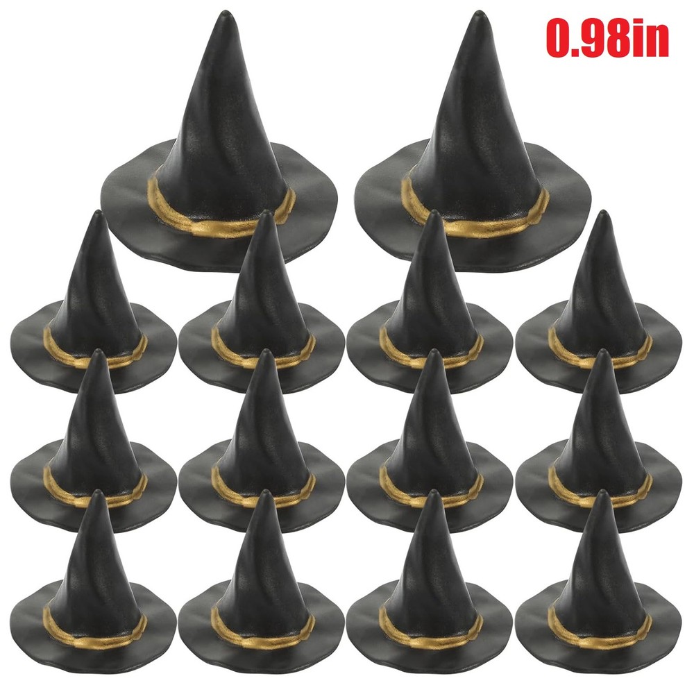 12× Mini Plastic Witch Hat Wizard Hats Props for Halloween Party Favors DIY USA