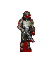 Eternal Space Marine Dark Doomed Armor Boomer Shooter 8in Acrylic Standee