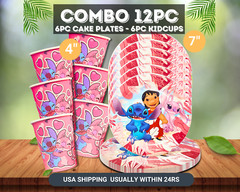 lilo stitch angel Party Supplies happy birthday centerpiece decoration cup plate