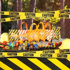 148 Pcs Construction Birthday Party Supplies Include 12 Construction Hats, 24…