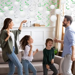 54 PCS Golf Hanging Swirls Party Decorations Theme Cutouts Foil Streamers Wall