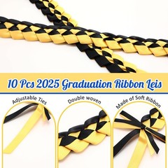 10 Pcs Handmade Graduation Leis – Braided Ribbon Honor Rope for Class of 2026, P
