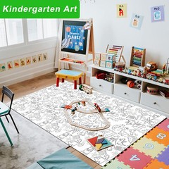 Dinosaur Themed Coloring Tablecloth for Kids Large Size Drawing Paper Coloring