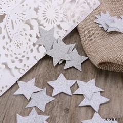 Silver Glitter Star Shaped Table Confetti Scatter Party Decorations 300PCS