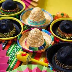 6 PCS Cinco De Mayo Fiesta Sombrero Headbands – Party Costume Accessories, Luau