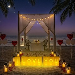 I Love You Light Up Letters Luminary Paper Bags Anniversary Valentines Decor