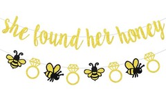 Bee Bridal Shower Decorations – She Found Her Honey Banner, Bumble Bee Diamon…
