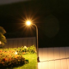10pcs Z Scale Model Train Lamps Railroad Lamp Posts Led Street Building Light