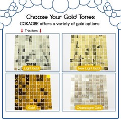 Light Gold Shimmer Wall Backdrop 24PCS Gold Sequins Backdrop Decoration Panels,