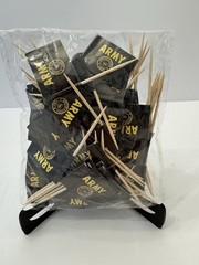 80 Pcs US Army Gold Crest Toothpick Flag Small Mini Military Cupcakes Cake Party