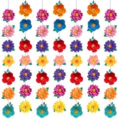 Spakon 8 Pcs Mexican Paper Flower Decorations 3.8 feet, Festival