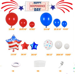 Red White and Blue Balloon Garland Arch Kit – 138 Pcs 4Th of July Balloons Arch