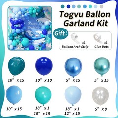Blue Balloon Garland Arch Kit, 112 Pcs Pastel Baby Light Blue Royal Blue Slat…