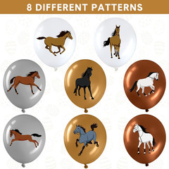 40 Pcs 12 Inch Horse Balloon Western Party Horse Balloons Cowboy Decoration Kit