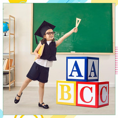 3 Pcs ABC Balloon Box Decorations First Day of School Back to School Classroom D