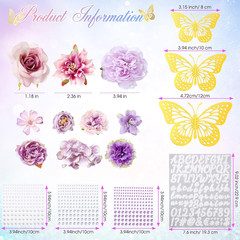 DIY Graduation Cap Decorations Kit Included Faux Flowers 3D Butterfly Self Adhes