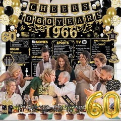 60th Birthday Decorations for Men Women, 36 Pcs Back in 1966 Birthday Party D…