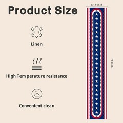 Multi-Functional Patriotic Stars Table Runner for 4th of July Celebrations