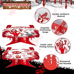 Sliner 5 PCS Halloween Party Decorations Bloody Cupcake Stand Bloody Handprint C