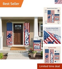 Weather-Resistant Independence Day Decor – Soccer Theme Flags & Banners