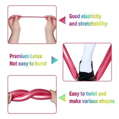 100Pcs 260 Balloons Metallic Long Balloons for balloon animals, Thickening Sk…