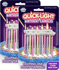 BEST PARTY EVER! Quick Light Birthday Candles – Lighting 2 pack, Multicolor