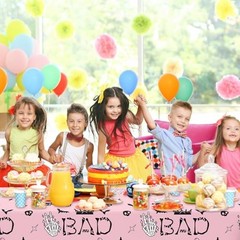Bad Two The Bone Tablecloth 108×54 Inch – Rock and Roll 2nd Birthday