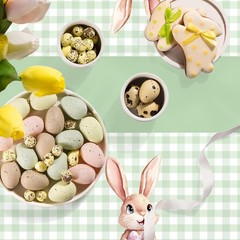 2 Pack Easter Plastic Tablecloth Disposable Party Table Cover Decor Indoor Out