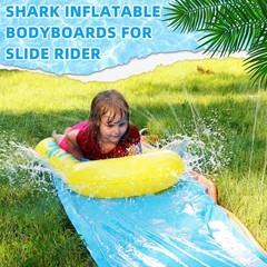 8 Pcs Shark Inflatable Bodyboards for Water Slides, Shark Inflatable Surfboar…