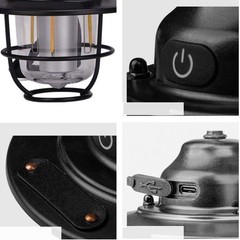 Waterproof Outdoor Tent Lantern with Adjustable Brightness and Portable Handle