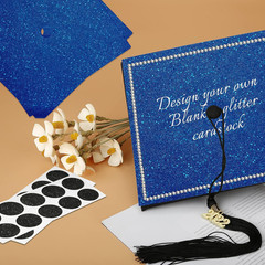 10 Pieces Graduation Cap Decorations Graduation Cap Topper Glitter Blank Grad Ca
