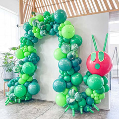 Hungry One Caterpillar Balloon Garland Kit, 164Pcs Green Caterpillar Shaped Ball